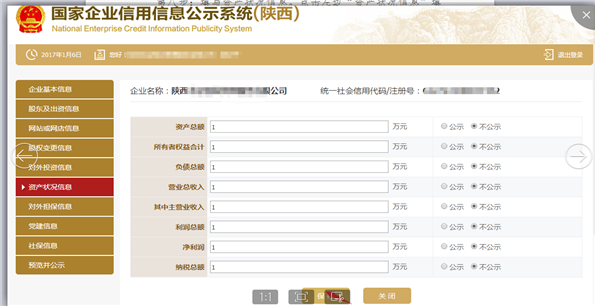 企業(yè)年報資產狀況信息