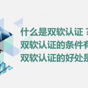 什么是雙軟認(rèn)證？雙軟認(rèn)證的條件是什么？雙軟認(rèn)證的好處有哪些？