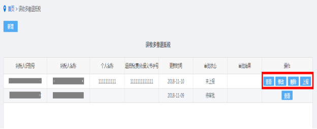 可操作業(yè)務“查看、修改、刪除、上報”