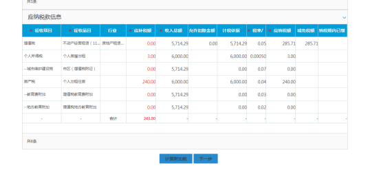 應(yīng)納稅款信息