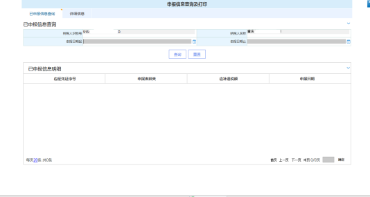 填寫(xiě)申報(bào)信息查詢及打印信息