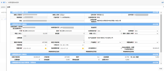 車購稅申報表明細信息