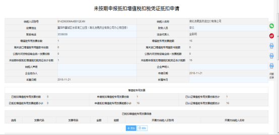 納稅人填寫未按期申報抵扣增值稅扣稅憑證抵扣申請