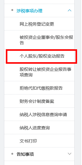 個(gè)人股東/股權(quán)變動(dòng)報(bào)告
