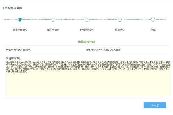 涉稅事項(xiàng)申請