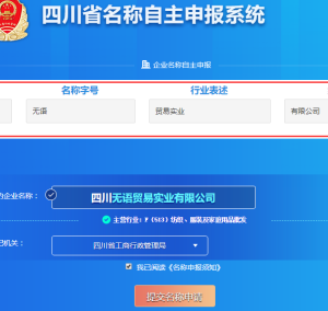 四川省名稱自主申報(bào)系統(tǒng)企業(yè)名稱自主申報(bào)操作流程說(shuō)明