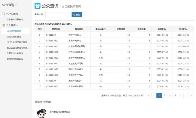 出口退稅率查詢