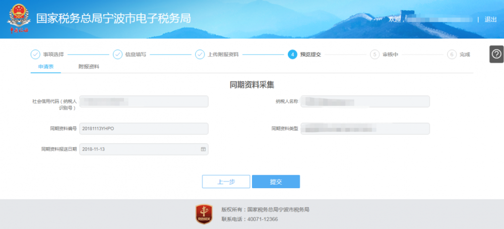 寧波市電子稅務(wù)局特別納稅調(diào)整相關(guān)資料報(bào)送預(yù)覽提交