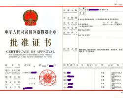 外商投資企業(yè)批準證書