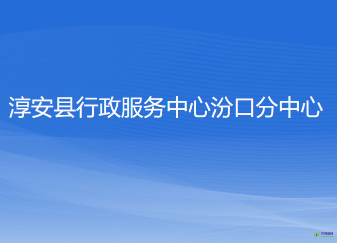 淳安縣行政服務(wù)中心汾口分中心